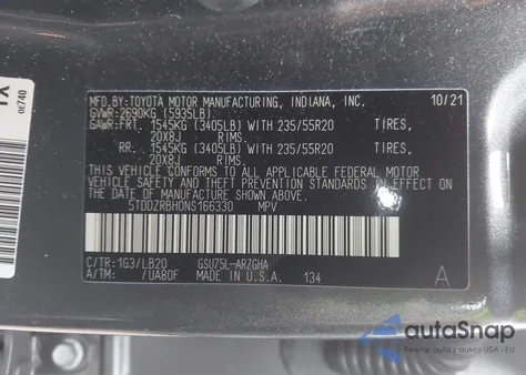 2022 Toyota Highlander Limited из США, поврежденный, VIN 5TDDZRBH0NS166330